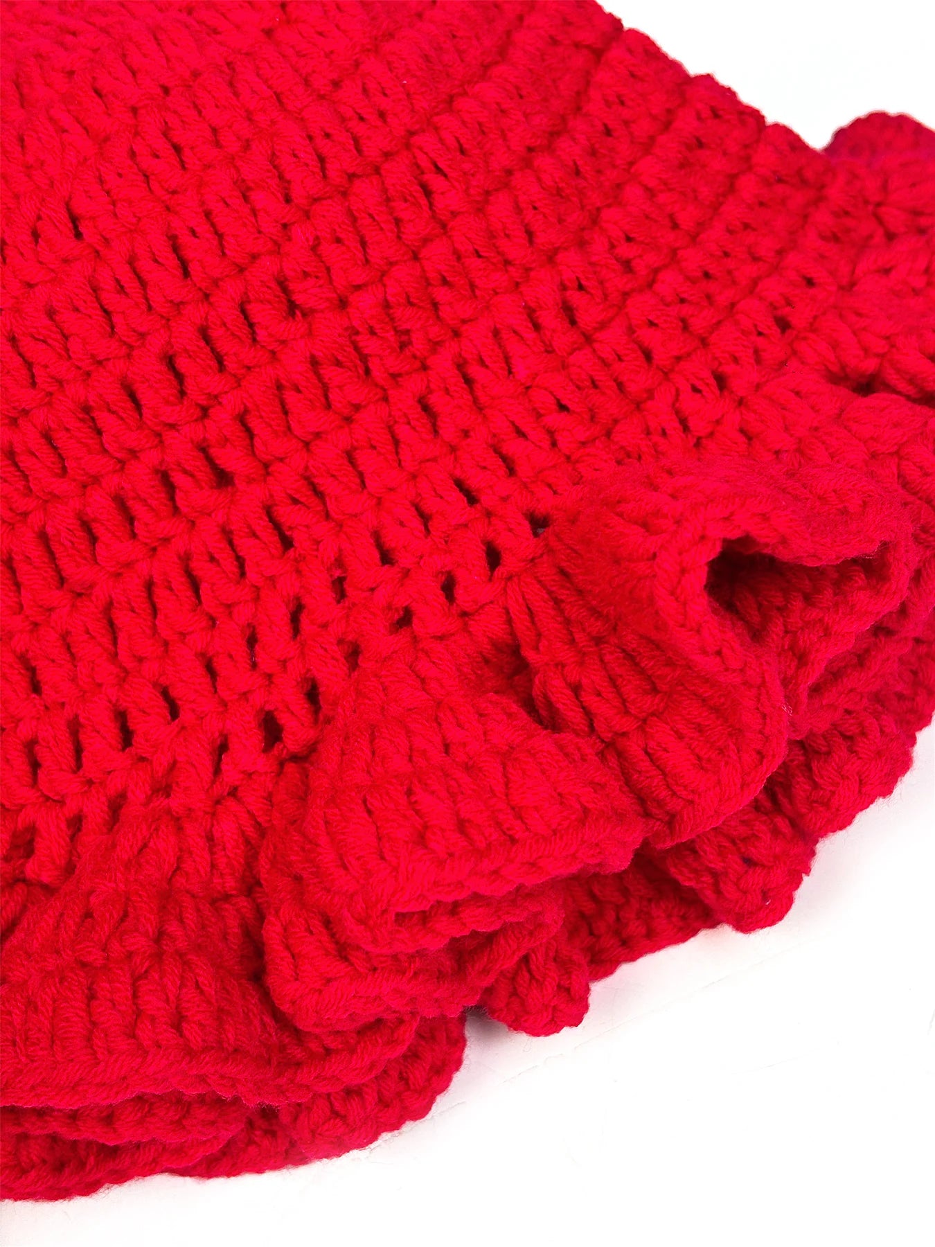 Chapeau Bob Tricoté Moelleux Femme - Bonnet Crochet Ajouré avec Volants Style Pêcheur pour Automne Hiver