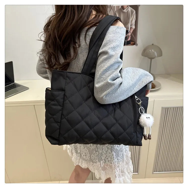 Sac Tote Rectangulaire Femme Style Coréen - Grande Capacité Épaule Travail Léger