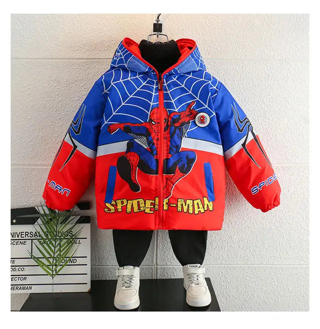 Veste Spiderman Garçon Doublée Polaire - Manteau Chaud Capuche Hiver