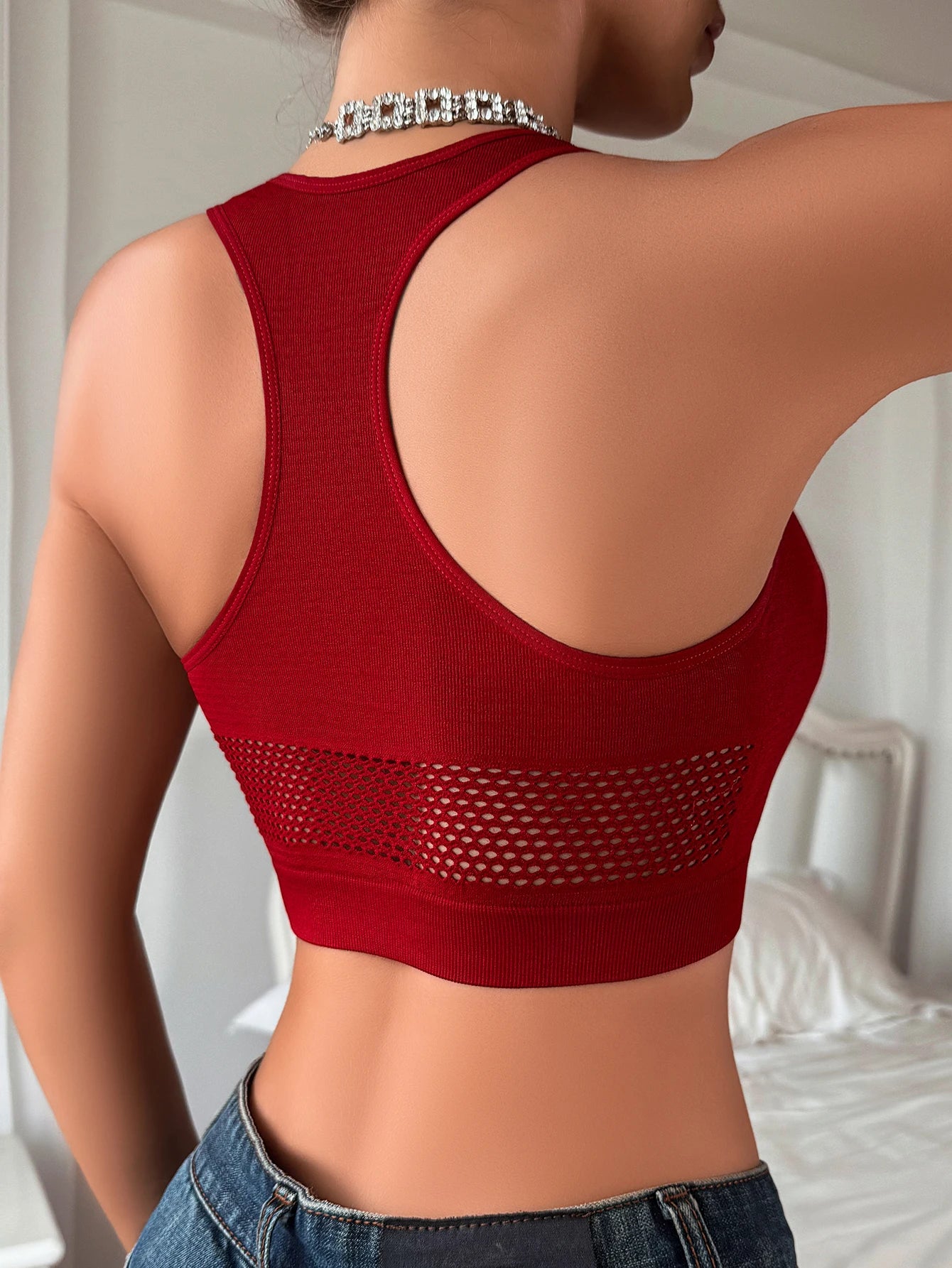 Débardeur Filet Ajouré Sport Femme