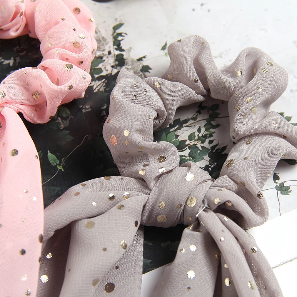 Chouchou Cheveux Long Ruban Mousseline Imprimé Floral - Élastique Doux Queue de Cheval Foulard Accessoires Cheveux