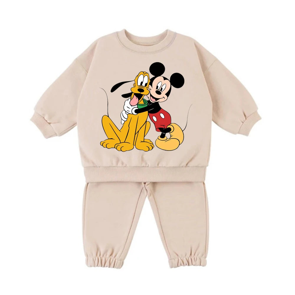 Ensemble Polaire Thermique Enfant - Sweat + Pantalon Cartoon Hiver