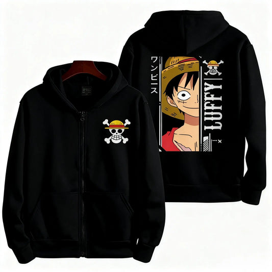 Sweat à Capuche One Piece Luffy Zip