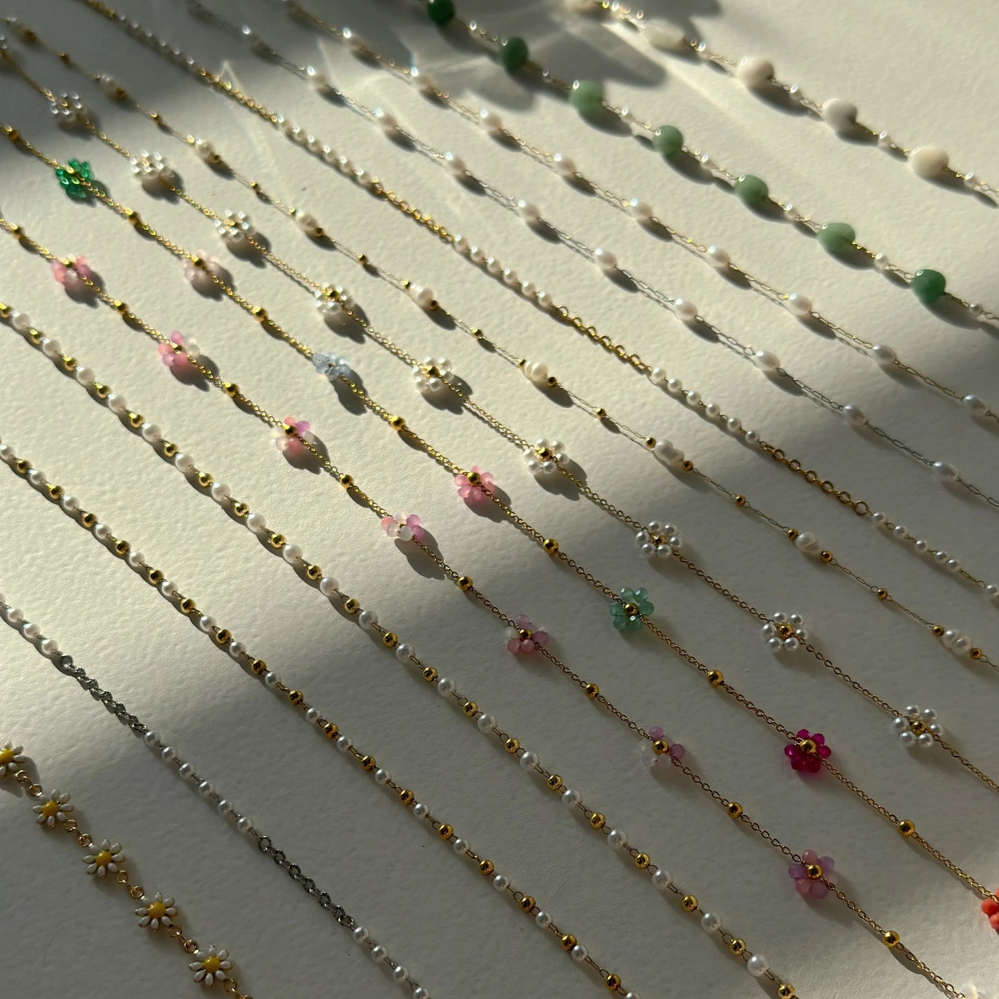 Set Bracelet Collier Femme Bohème Perles Zircon - Acier Inoxydable Waterproof Cadeau