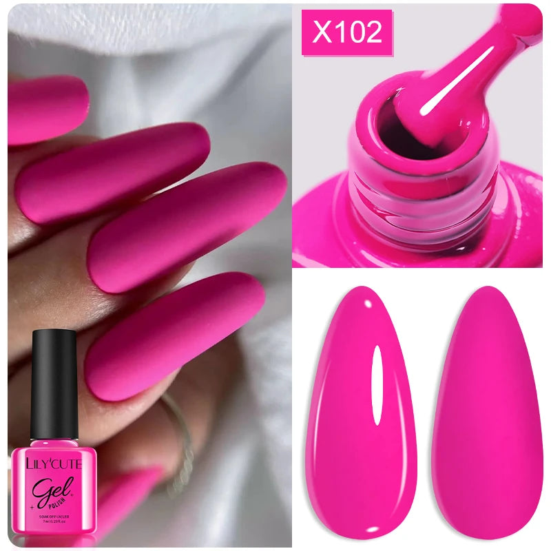 Vernis Gel LILYCUTE Ancora Red Automne Hiver - Semi-Permanent Soak Off UV LED Manucure Nail Art