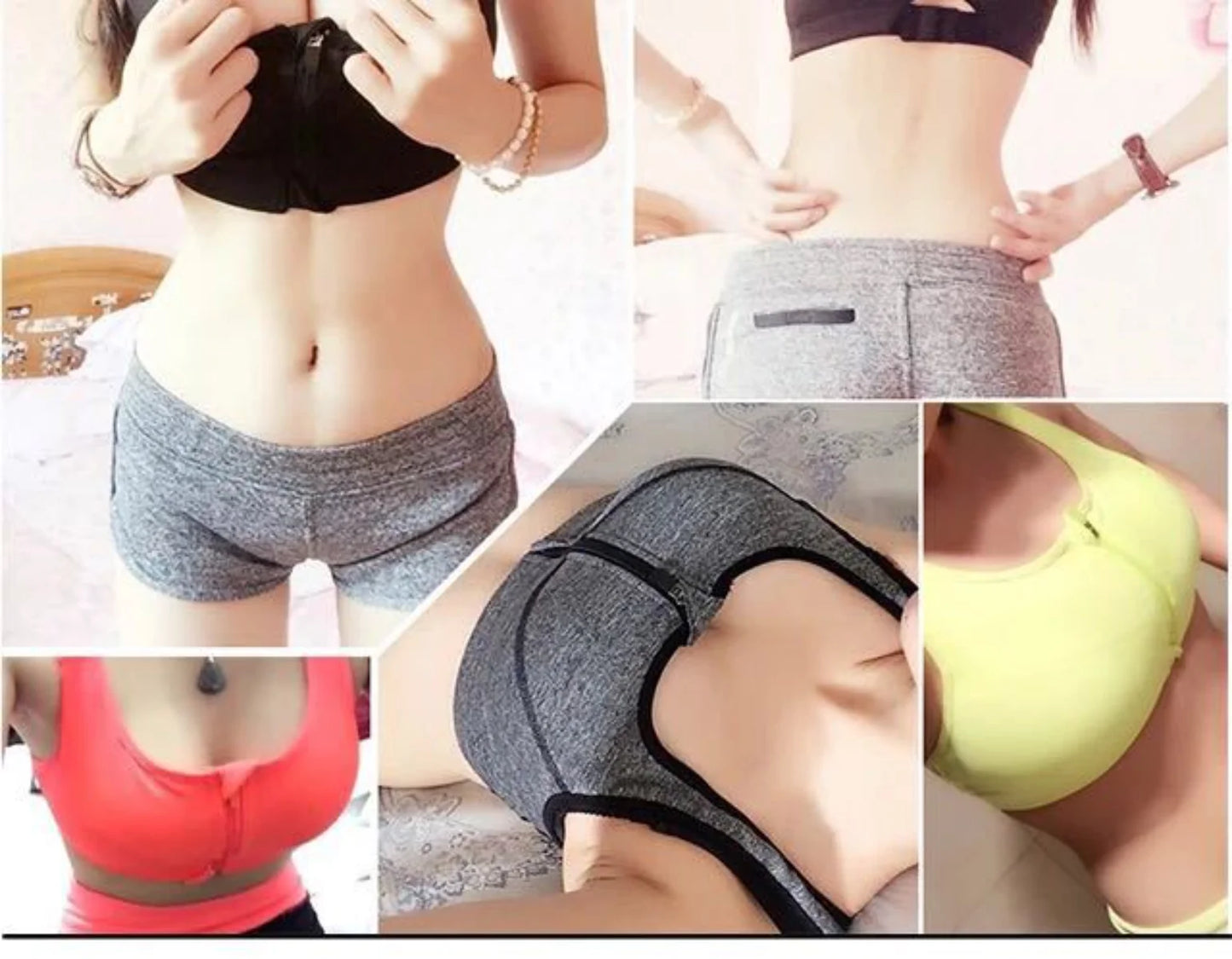 Brassière Sport Grande Taille Femme - Soutien-Gorge Yoga Fitness Sans Armature | Zip Antichoc Course