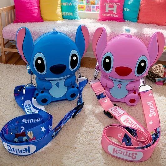 Sac Bandoulière Enfant Disney Stitch Silicone - Mini Pochette Cartoon Ajustable Lilo & Stitch Cadeau