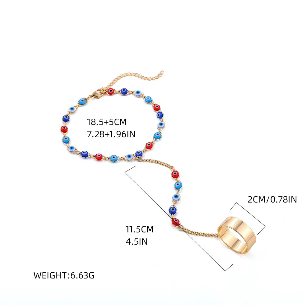 Bracelet Bague Chaîne Papillon Créatif Femme - Bijou Main Connecté Doigt Couple Cadeau