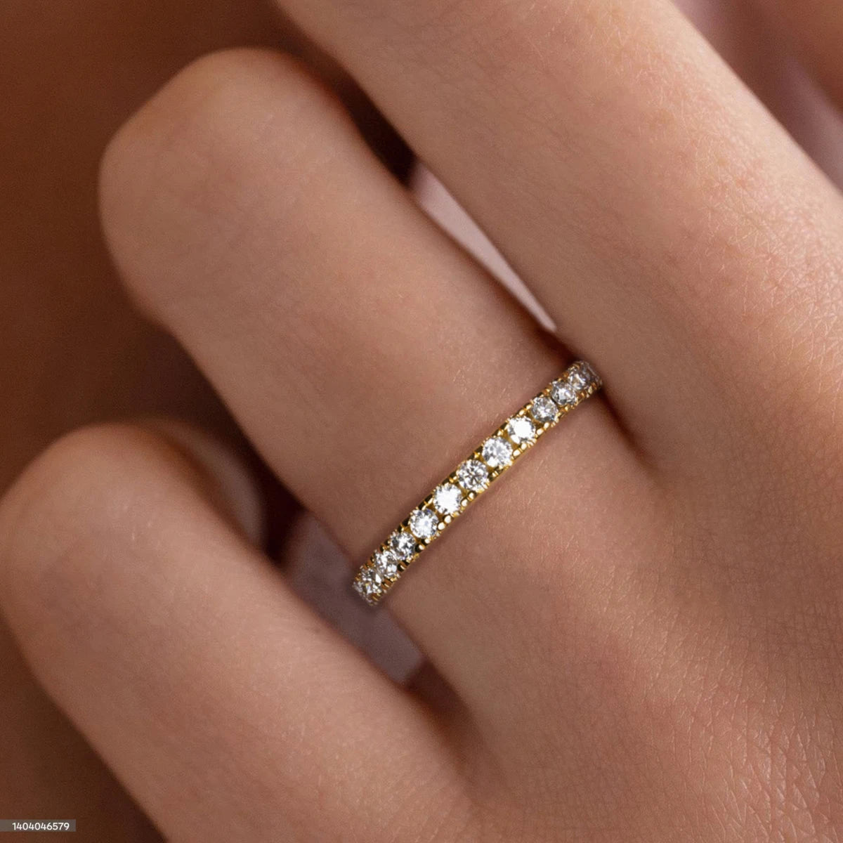 Bague Moissanite 1.9MM Femme - Anneau Plaqué Or 18K Couleur Jaune Mariage