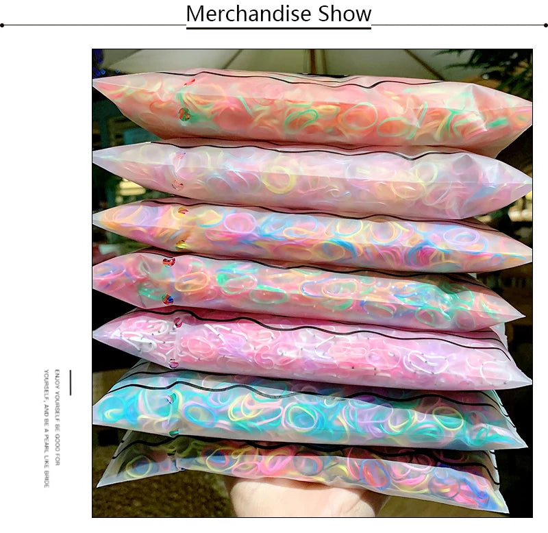 1000pcs Élastiques Cheveux Colorés Jetables - Mini Chouchou Caoutchouc Queue Cheval Accessoires Fille