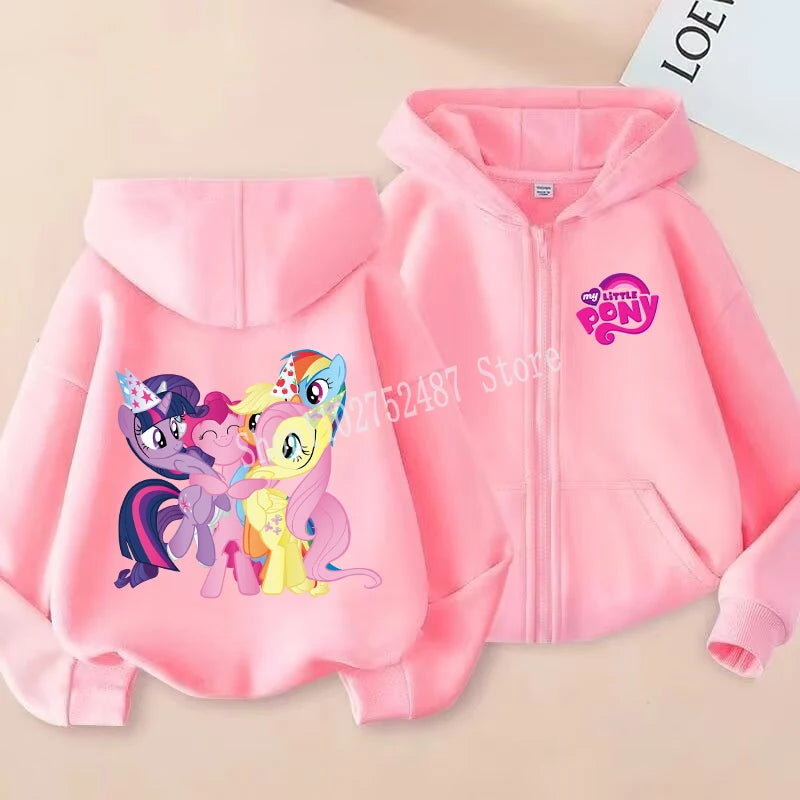 Gilet à Capuche Licorne My Little Pony - Veste Zippée Fille Printemps Automne