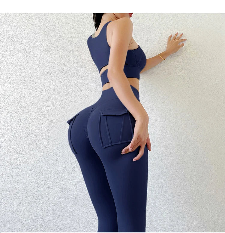 Leggings Taille Haute Push Up - Sport Femme Fitness Running Yoga Gym Moulant Stretch