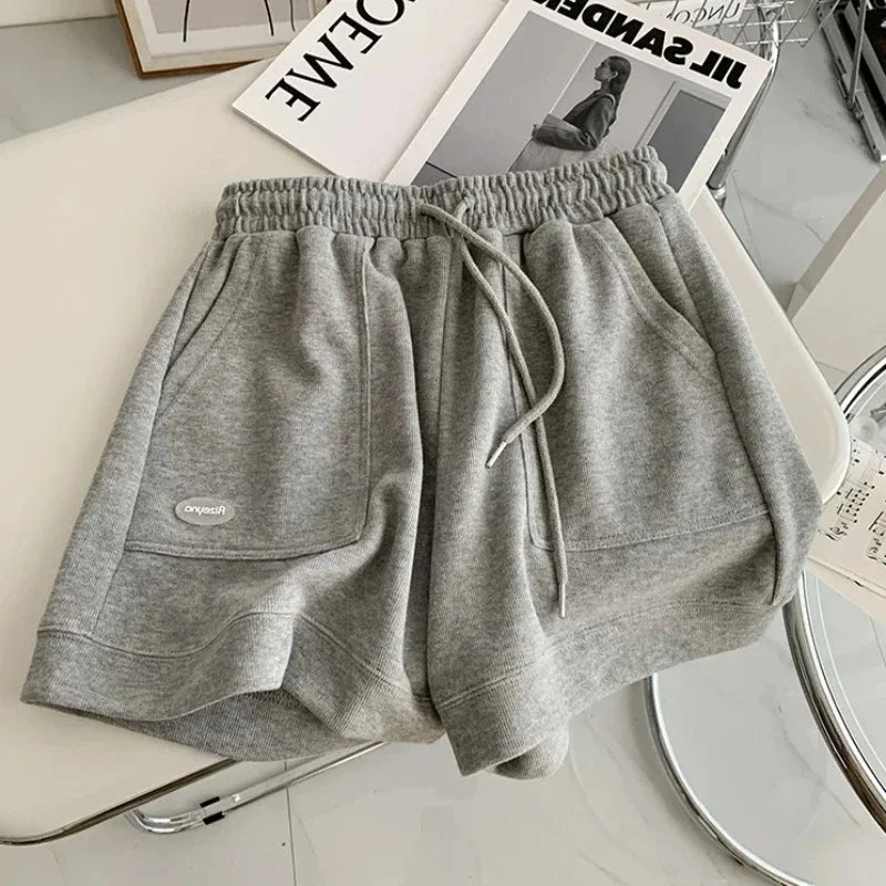 Short Femme 2026 Confortable Loose Jambes Larges - Cordon Taille Slim Casual Maison Polyvalent Sport