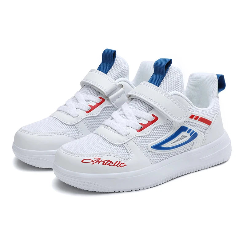 Baskets Enfant Blanches Mesh - Chaussures Sport Mode Respirantes Garçon Fille Printemps Été