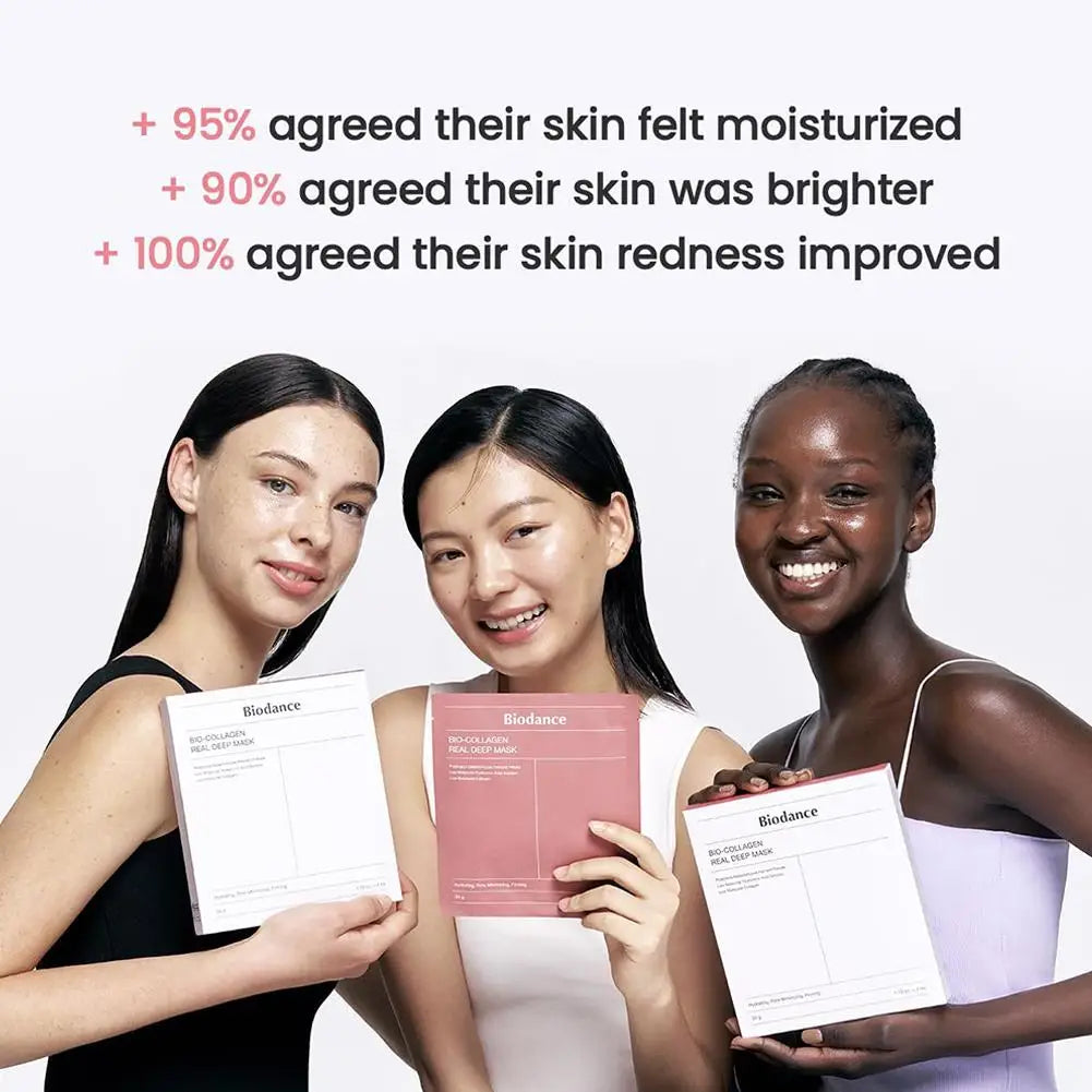 Masque Visage Hydratant Collagène - Hydrate Nourrit Illumine Raffermit Retient l'Eau Soin Peau Profond