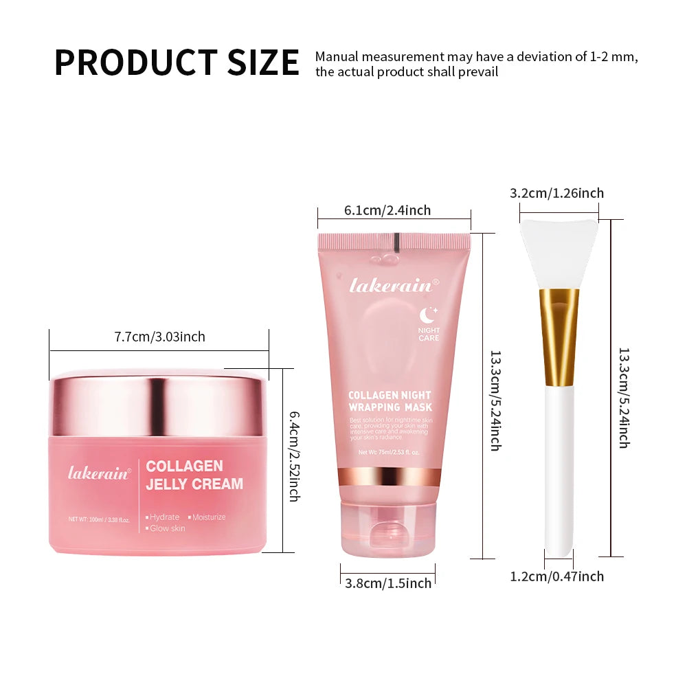 Crème Gelée Collagène Hydrolysé - Masque Nuit Hydratant Raffermissant Peel-Off