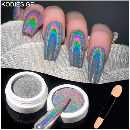 Poudre Ongles Holographique 0.2g Laser Chrome Aurora Sirène Pigment Poudre Poussière Manucure Nail Art Décorations