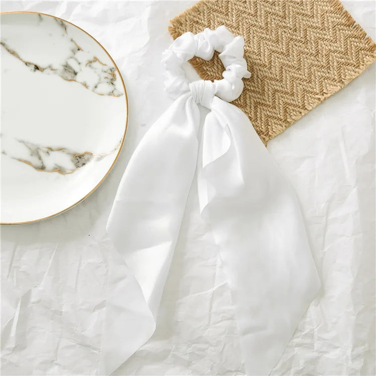 Chouchous Long Ruban Mousseline Imprimé Mode - Foulard Queue Cheval Élastique Cheveux Femme Fille Accessoires