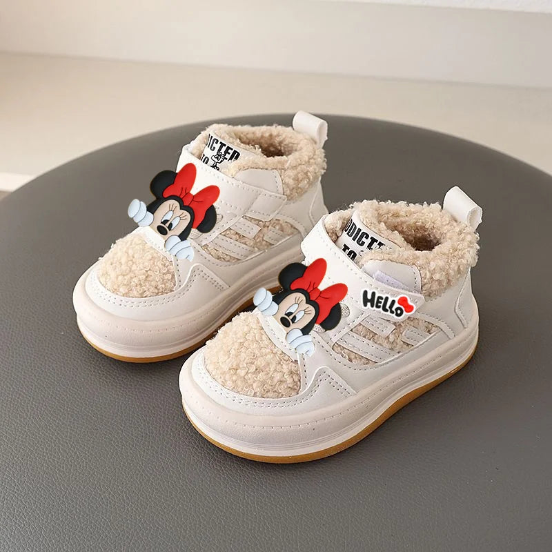 Chaussons Bébé Mickey Mouse Fourrés Hiver