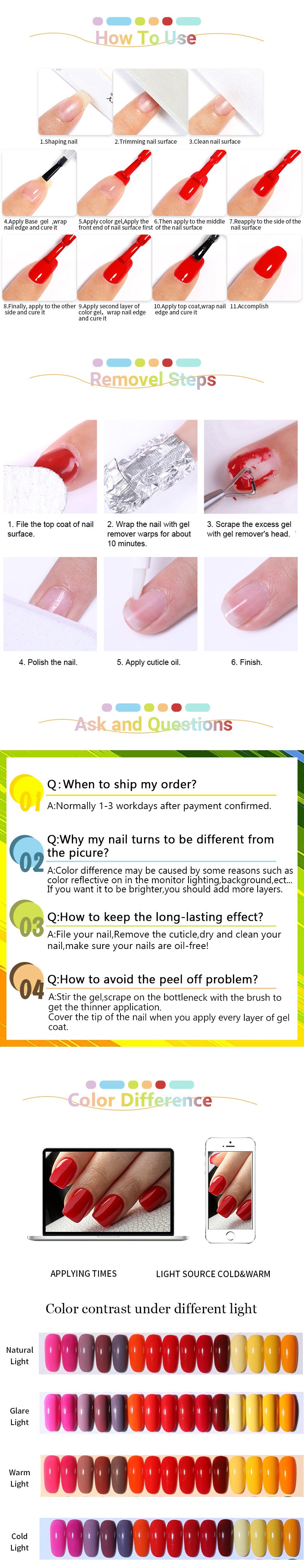 Vernis Gel LILYCUTE Paillettes Sequins Brillant - Couleurs Printemps Été Semi-Permanent UV Soak Off Manucure Nail Art