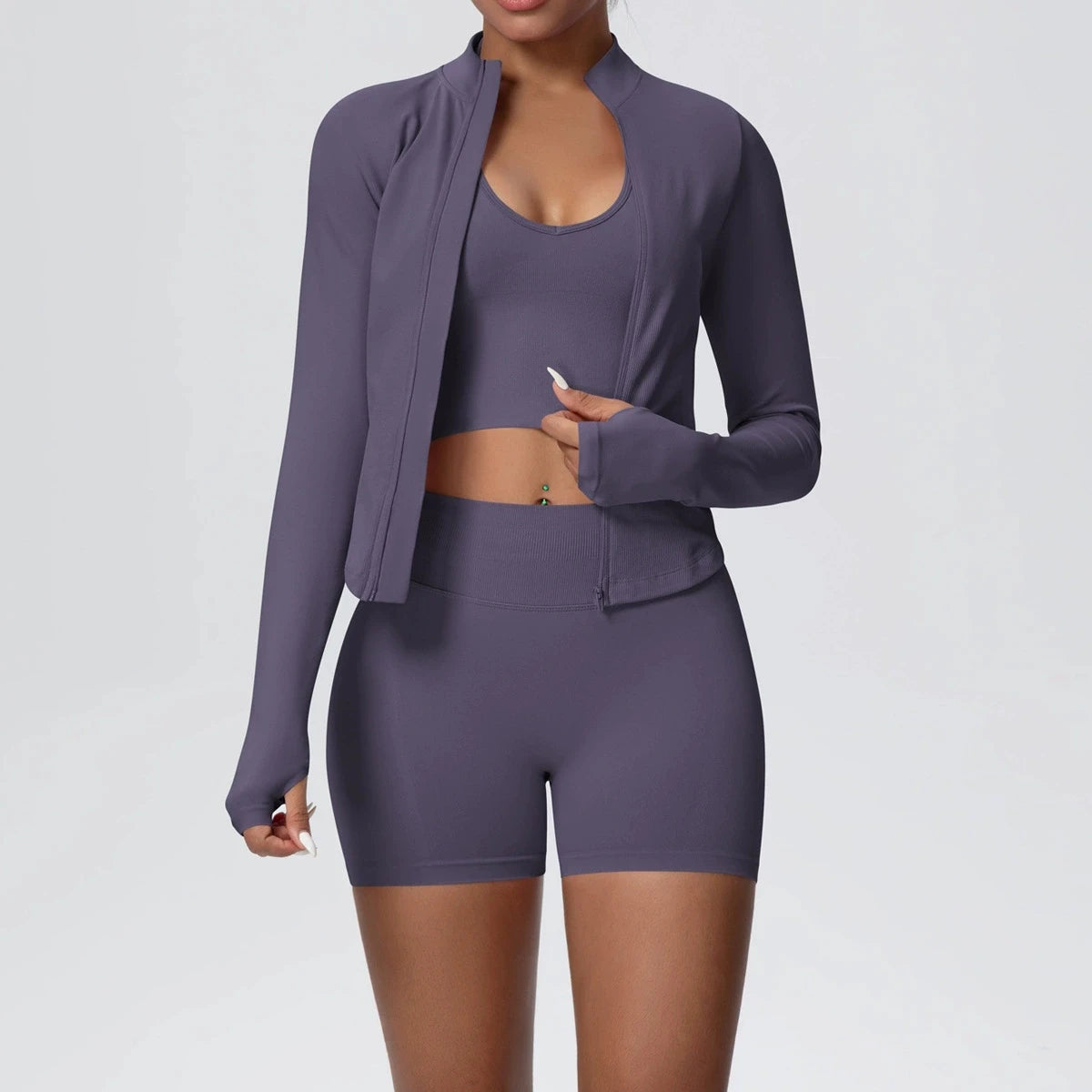 Ensemble Sport Femme 3 Pièces Sans Coutures – Yoga & Fitness