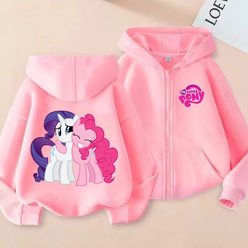 Gilet à Capuche Licorne My Little Pony - Veste Zippée Fille Printemps Automne
