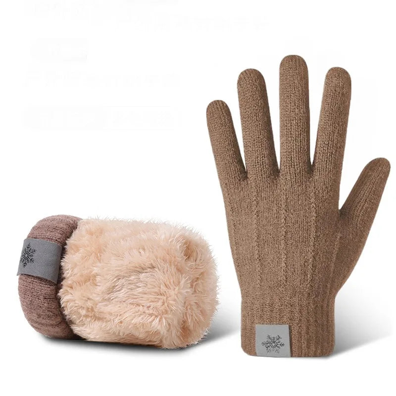 Gants Tactiles Hiver Femme Homme - Doublés Polaire Tricotés Chauds Ski Voyage