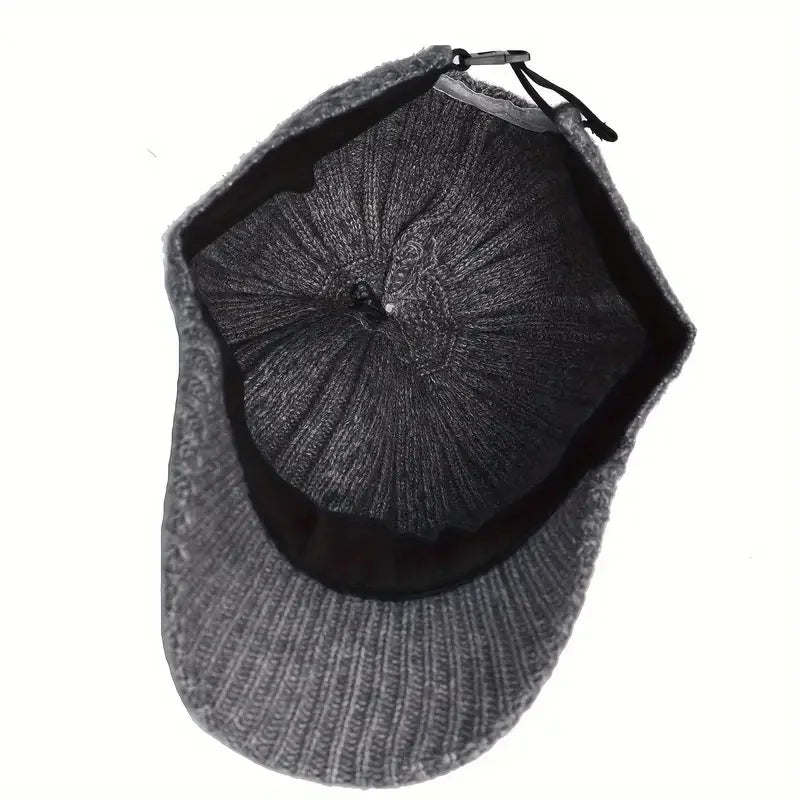 Casquette Baseball Tricotée Tendance Homme Femme - Chapeau Peaked Automne/Hiver Chaud Polyvalent