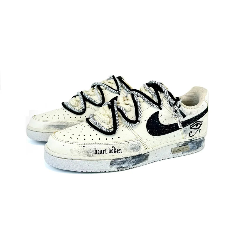 Nike Court Vision 1 Low – Baskets Homme « Œil de Dieu 2.0 » Effet Vieilli Éclaboussures