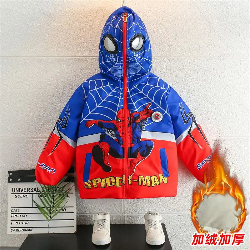 Veste Spiderman Garçon Doublée Polaire - Manteau Chaud Capuche Hiver