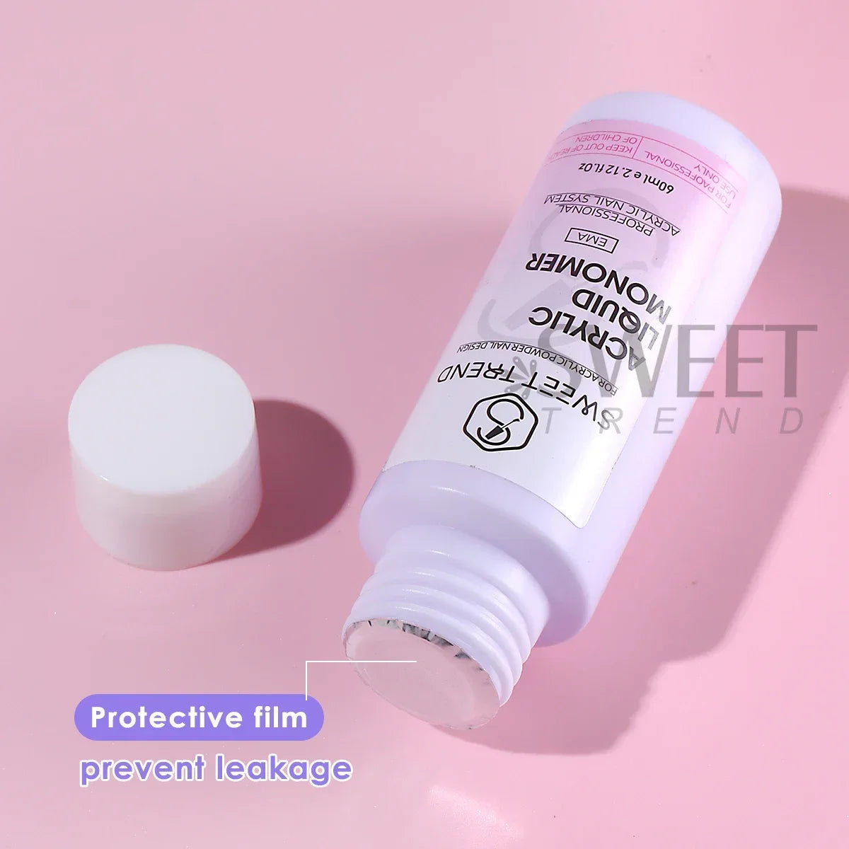 Liquide Monomère Acrylique 60ml Ongles - Hypoallergénique Faible Odeur Outil Extension Liquide Cristal Professionnel Salon Manucure