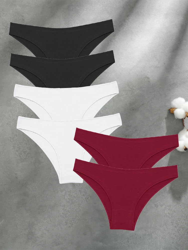 Culottes Femme FINETOO Lot 6 Pièces - Coton Sans Couture Respirantes Taille Basse