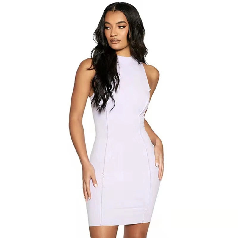 Robe Mini Femme Wrap Moulante - Robe Été Sexy Épaule Dénudée Streetwear