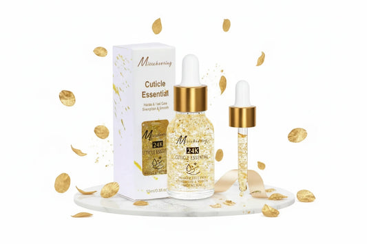 Huile Nutritionnelle pour Ongles 24k Feuille d'Or 15ml - Soin Cuticules Réparateur Nourrissant