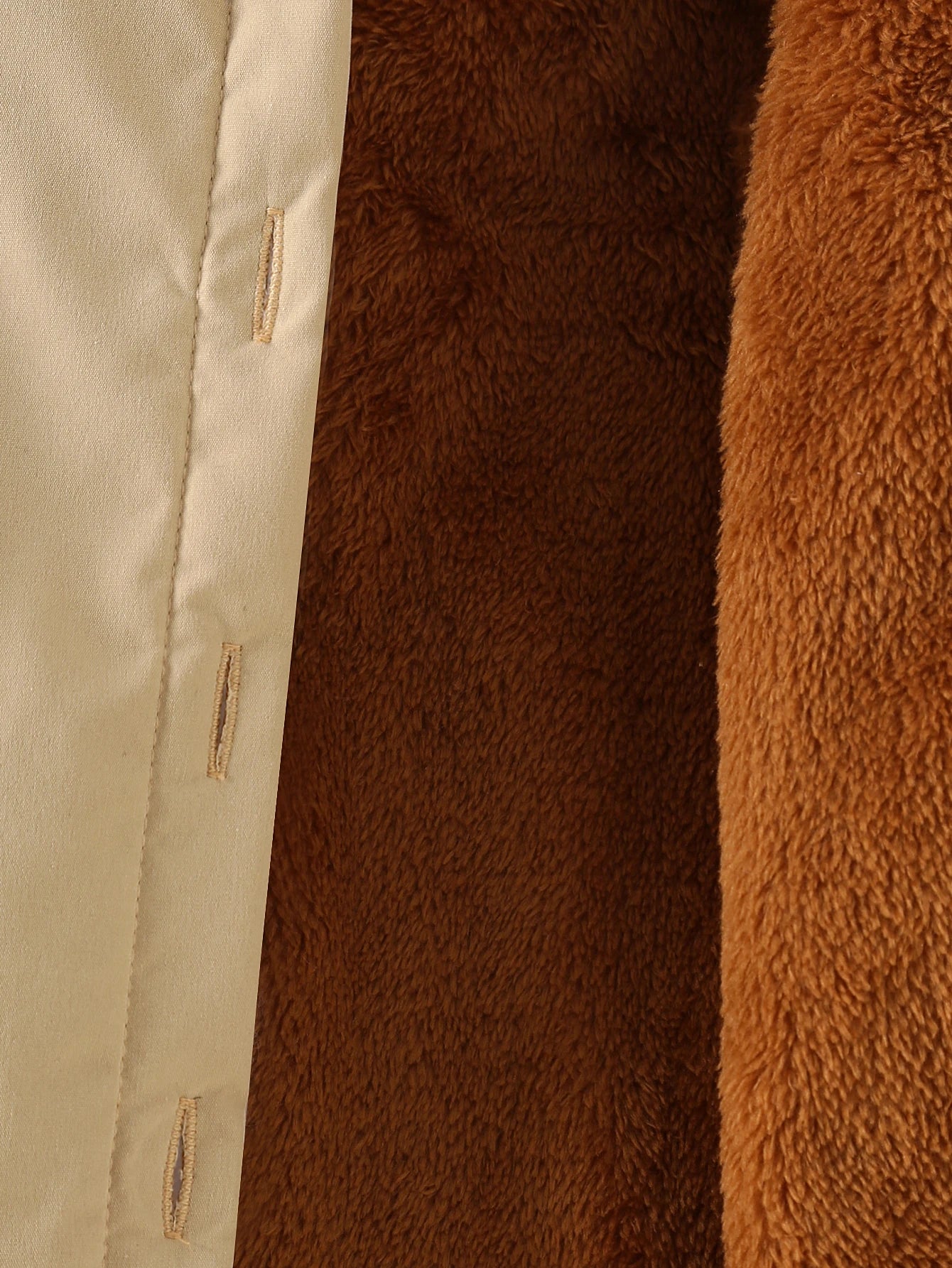 Veste Fille Peluche Épaisse - Manteau Chaud Capuche Couleur Unie