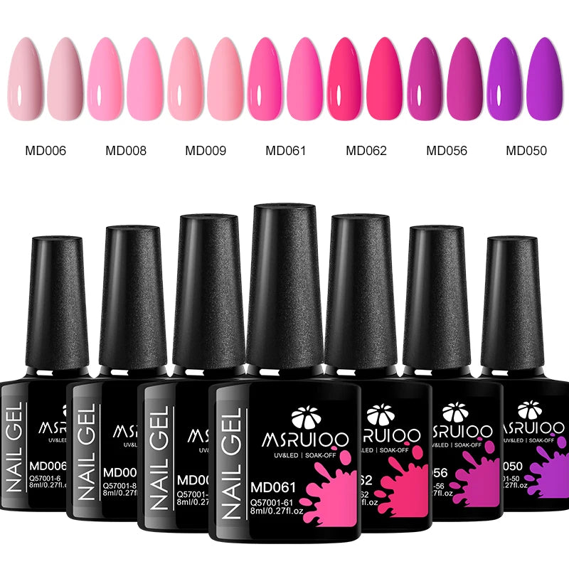 Kit 7 Vernis Gel Nail Art DIY - Set Décoration Manucure Soak Off UV Longue Tenue Peinture Gel