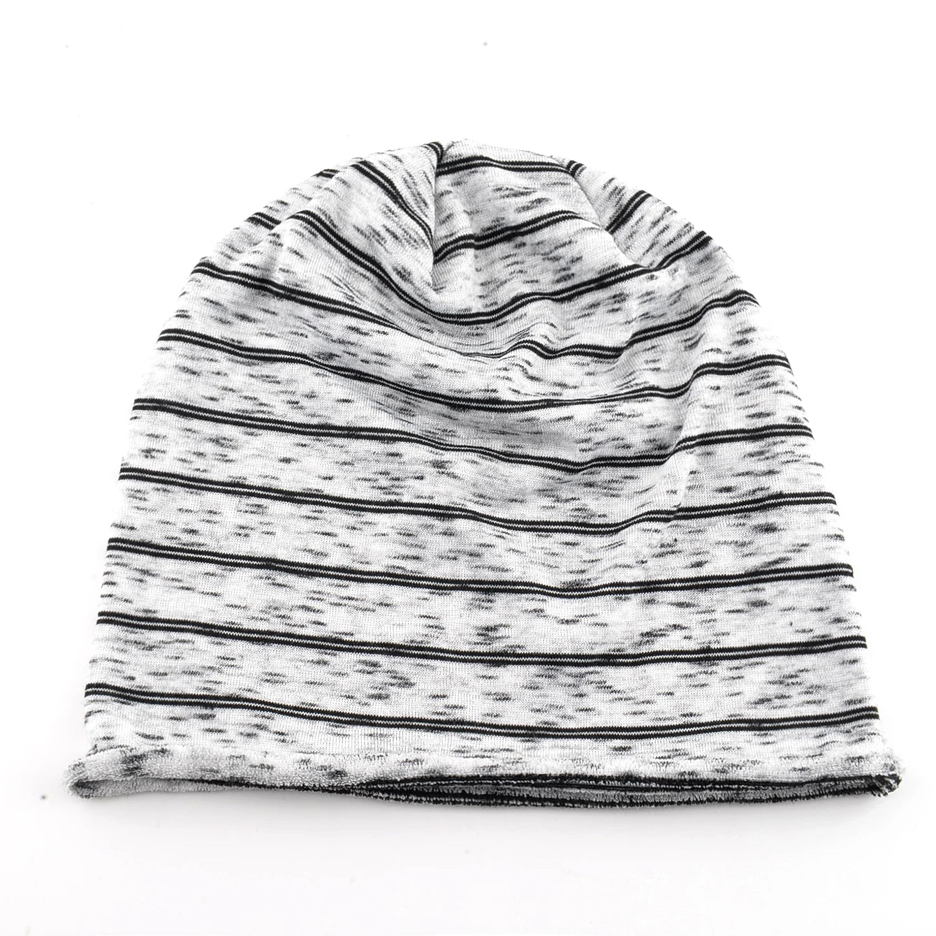 Bonnet Slouchy Rayé Élastique Mixte - Tricot Léger Printemps Automne Grande Tête