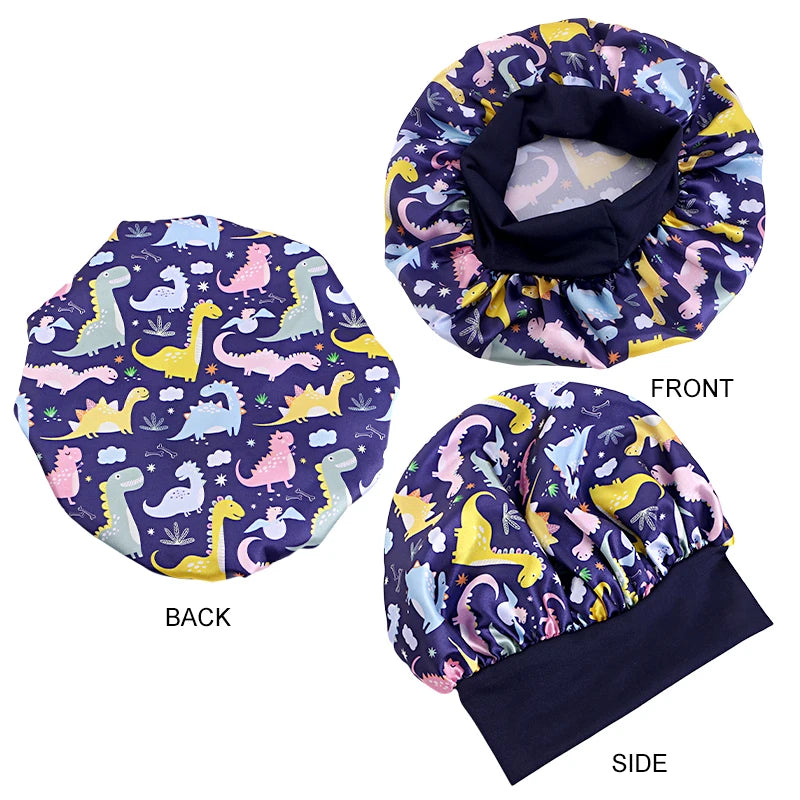 Bonnet Satin Bébé Respirant - Chapeau Nuit Élastique Imprimé Enfant