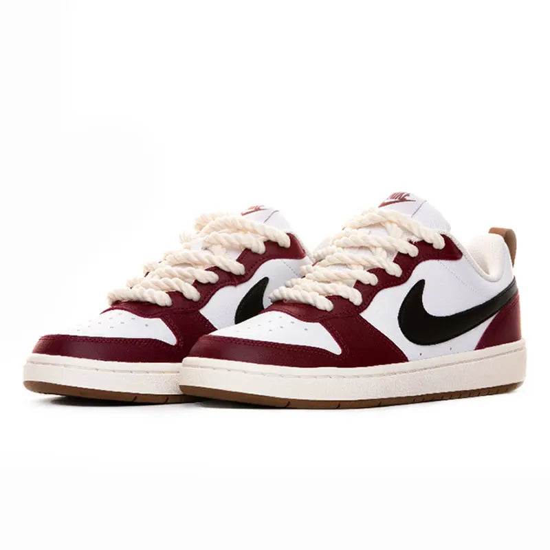 Nike Court Borough 2 Low – Baskets Femme Bordeaux Vintage Corde de Chanvre