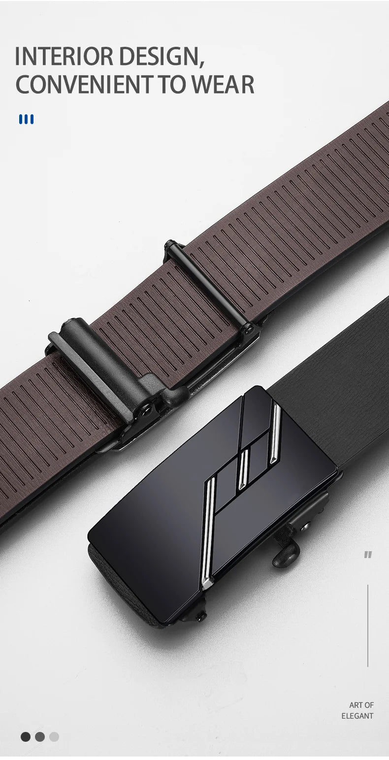 Ceinture Homme Business Cuir PU - Boucle Automatique Élégante Affaires