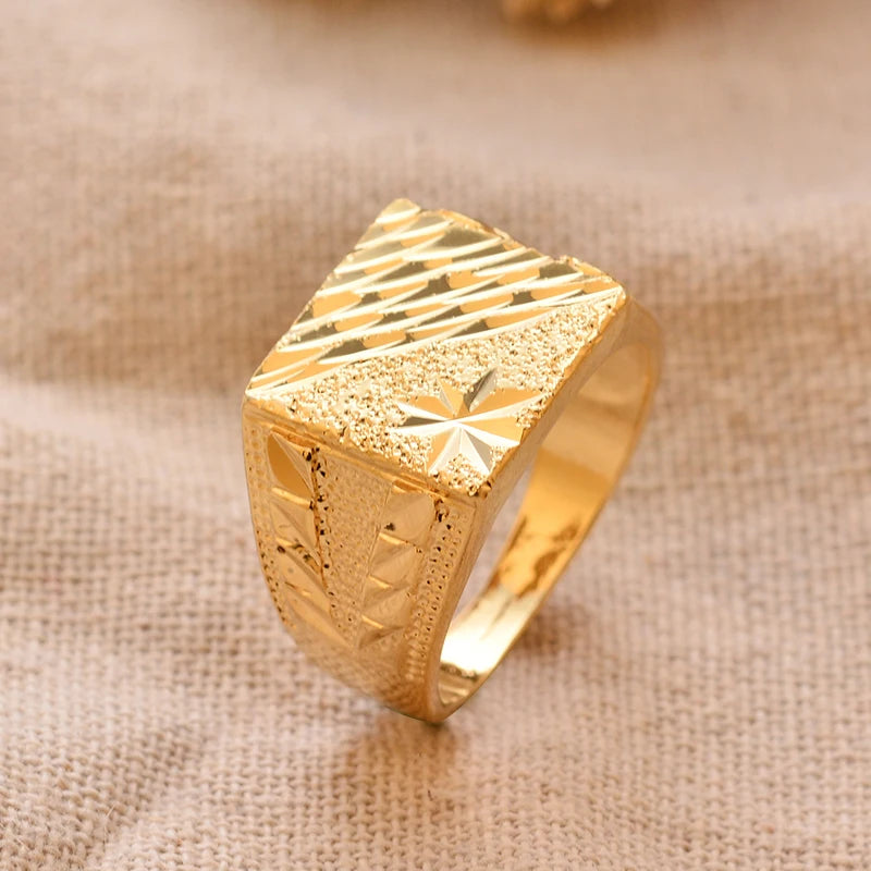 Bague Homme Couleur Or - Style Dubai Moyen-Orient