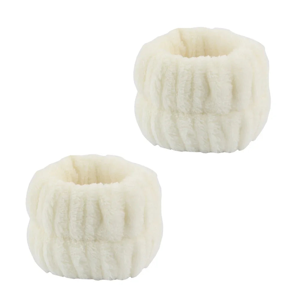 Lot 3pcs Bandeau Spa Serre-Tête Bracelet Lavage Visage - Microfibre Maquillage Serviette Cheveux Absorbant Poignet
