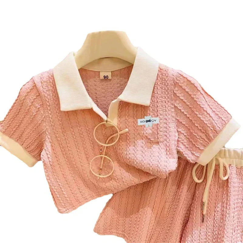 Ensemble 2 pièces fille été - Top manches courtes + Pantalon