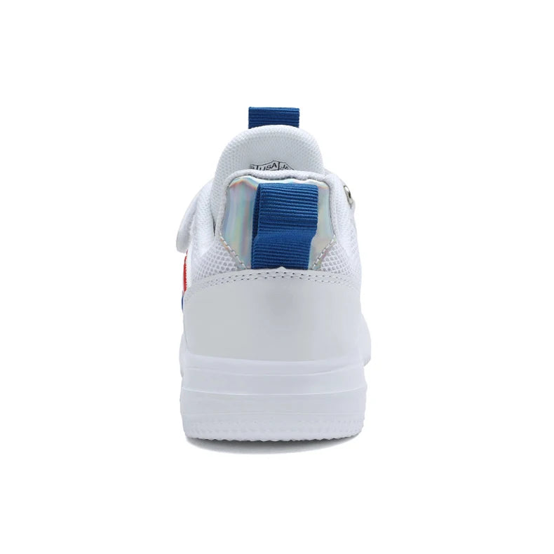 Baskets Enfant Blanches Mesh - Chaussures Sport Mode Respirantes Garçon Fille Printemps Été