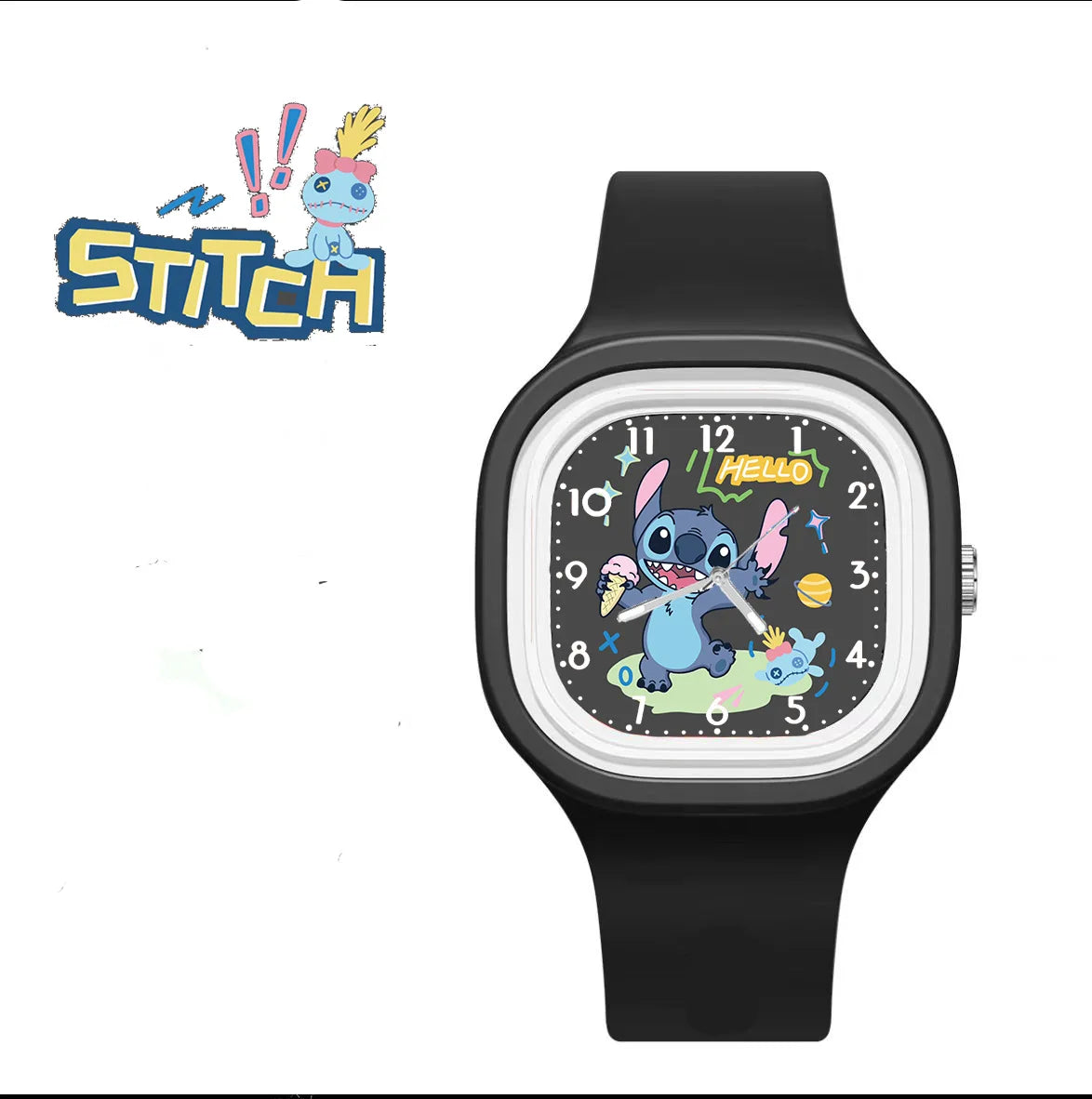 Montre Enfant Disney Stitch Silicone - Quartz Kawaii Lilo & Stitch Cadeau Anniversaire Jouet Garçon