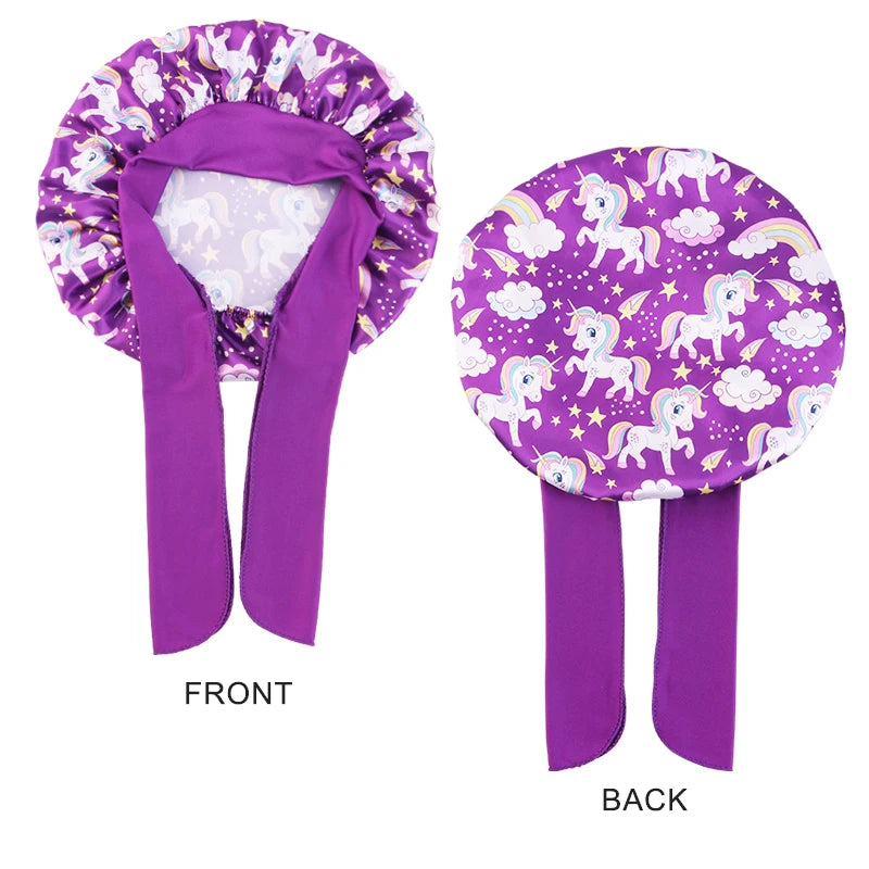 Bonnet Licorne Enfant Coloré - Chapeau Sommeil Élastique Ruban Bébé