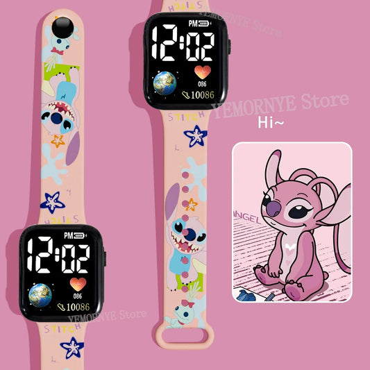 Montre Digitale Enfant Disney Stitch & Lio - LED Cartoon Imprimé Cadeau Anniversaire Jouet