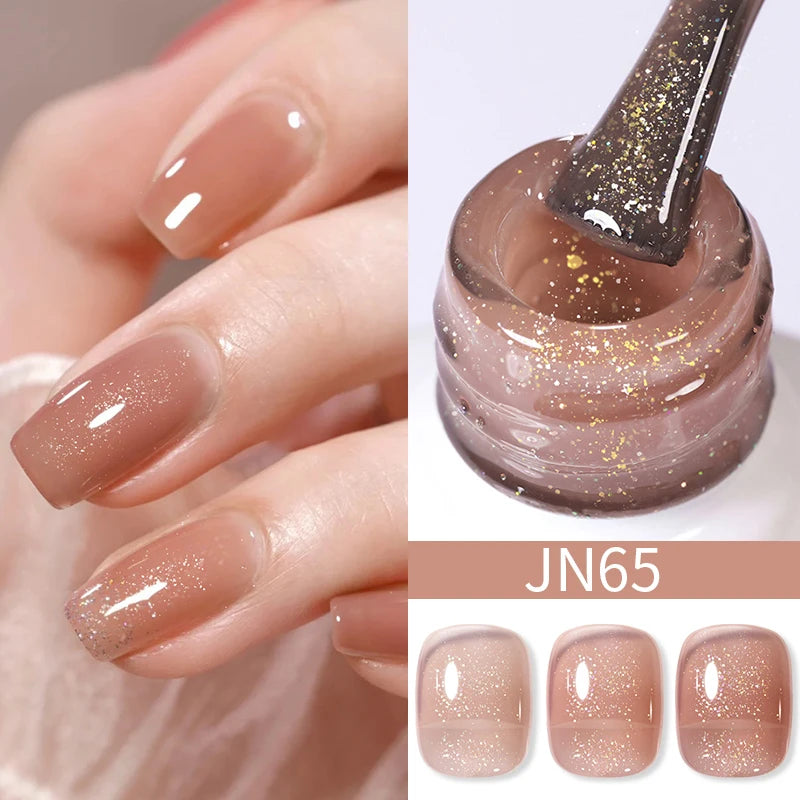 Vernis Gel BORN PRETTY Noir Jelly Nude 10ml - 74 Couleurs Translucide Semi-Permanent UV LED Nail Art DIY Maison