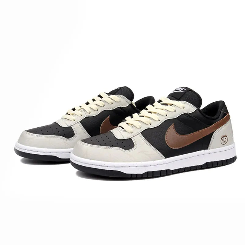 Nike Big Custom – Baskets Homme Graffiti Peint à la Main Style Maillard Moka