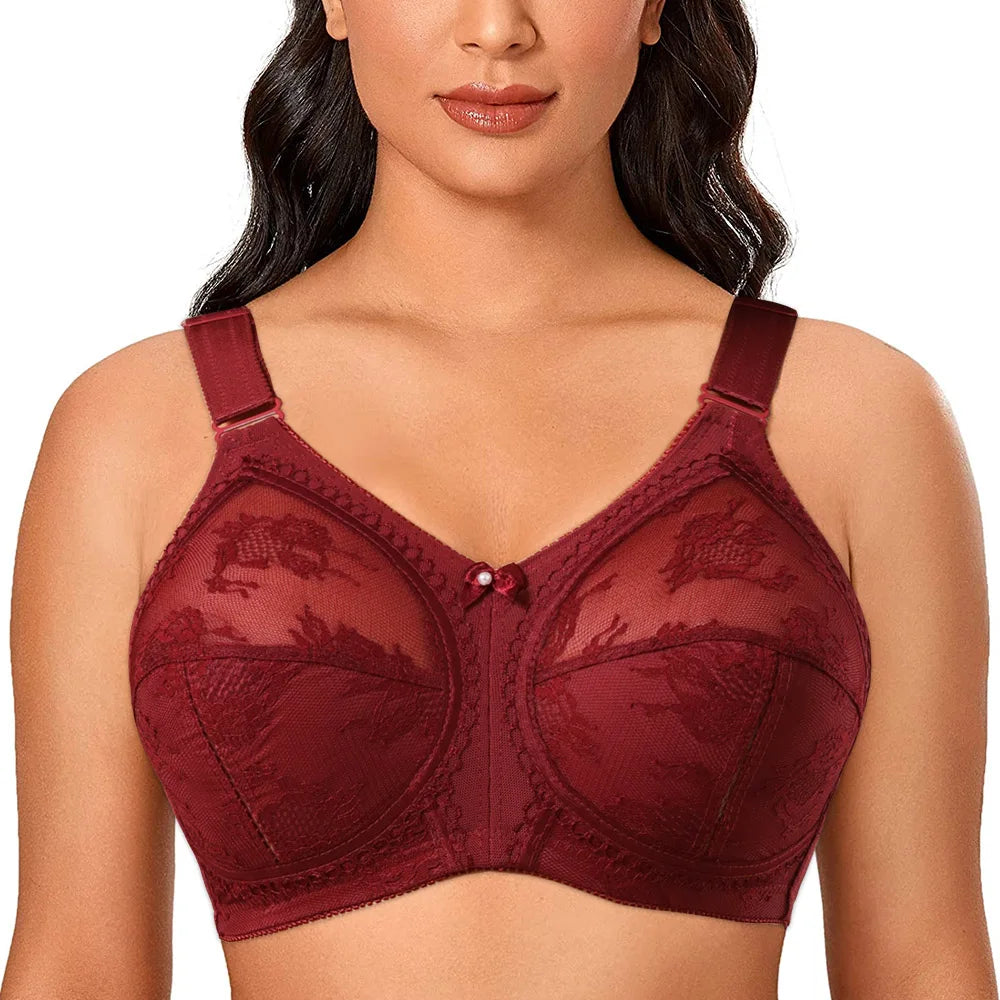 Soutien-Gorge Grande Taille Femme - Lingerie Dentelle Chiffon Sans Armature | Bralette Sexy Translucide
